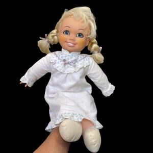 Vintage Northern Toilet Tissue Doll 1990 Blonde Hair Pigtail Freckles Nightgown
